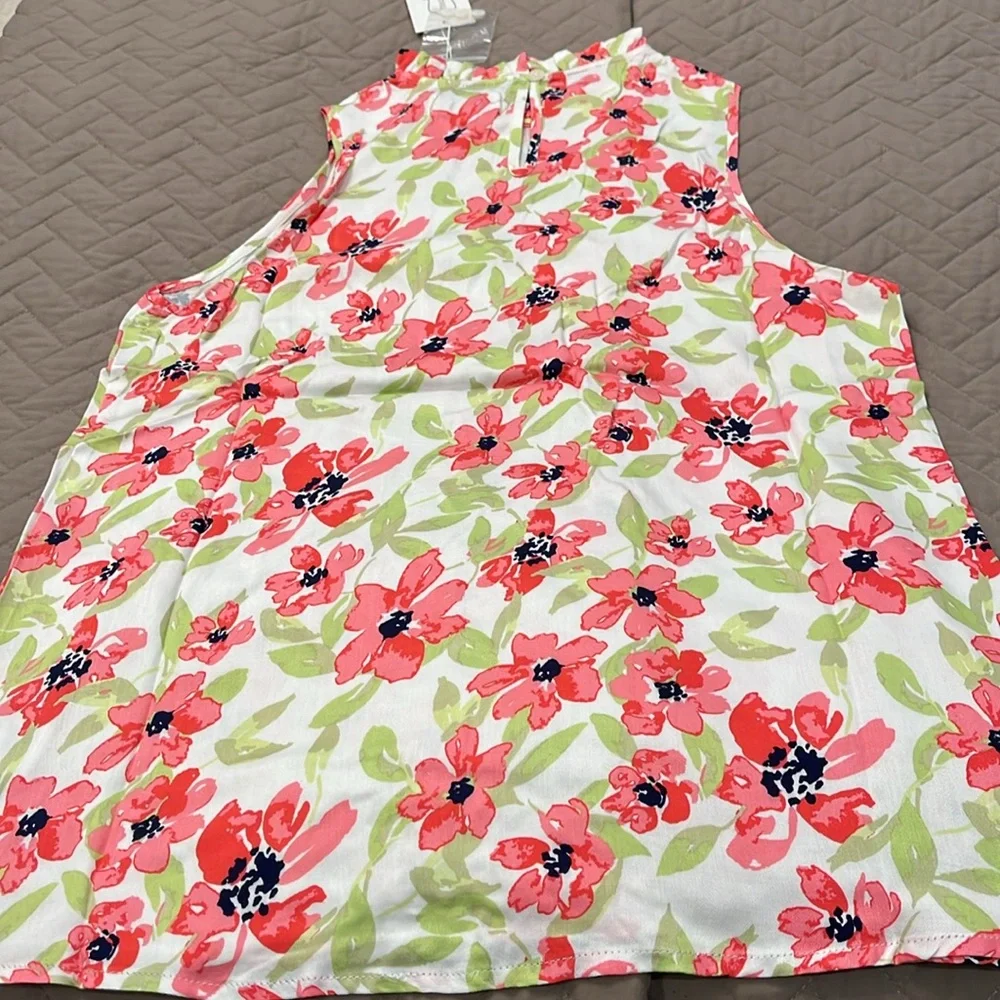 CALLIE PINK FLORAL RUFFLE TANK/NWT/Small